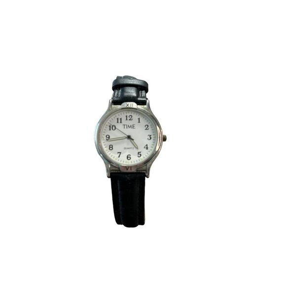 Timex Quartz Black Leather Strap Watch - Picture 1 of 6